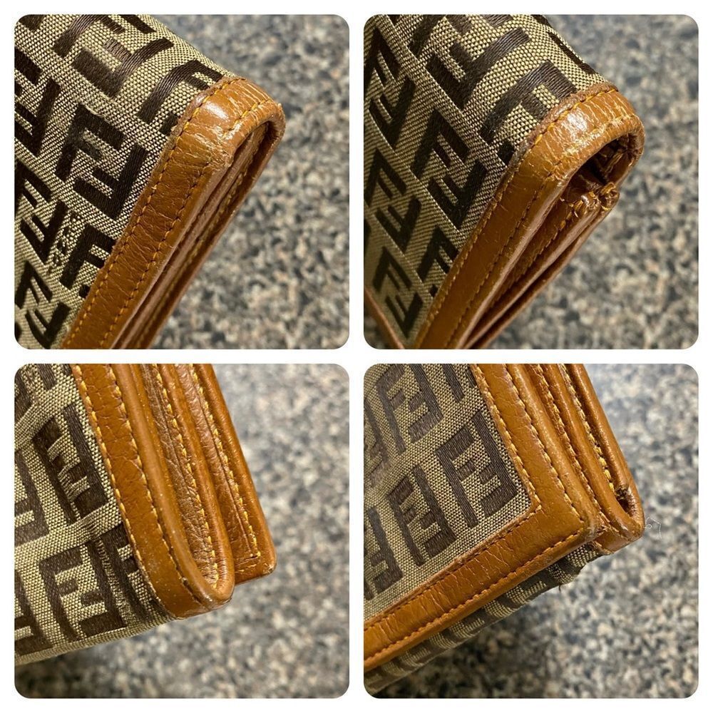 FENDI Zucca Canvas Leather Long Wallet Brown - Picture 10 of 13